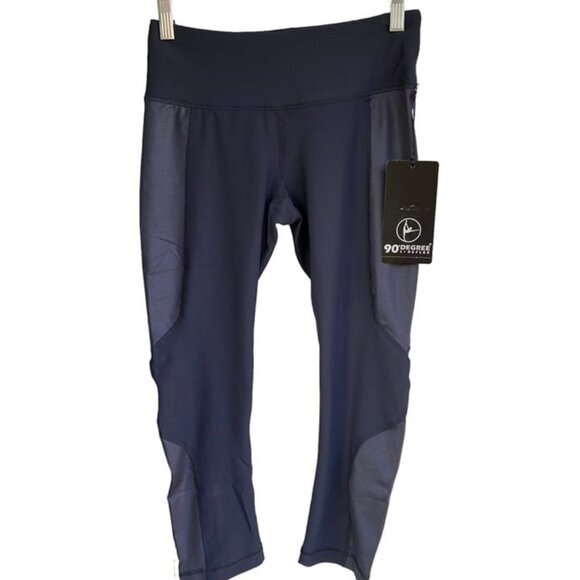 90 Degree By Reflex Pants - 90 Degree By Reflex Capri Leggings Size Small Gunmetal Gray CW66770 NWT $78